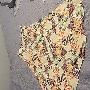 Cotton aline print high waisted skirt